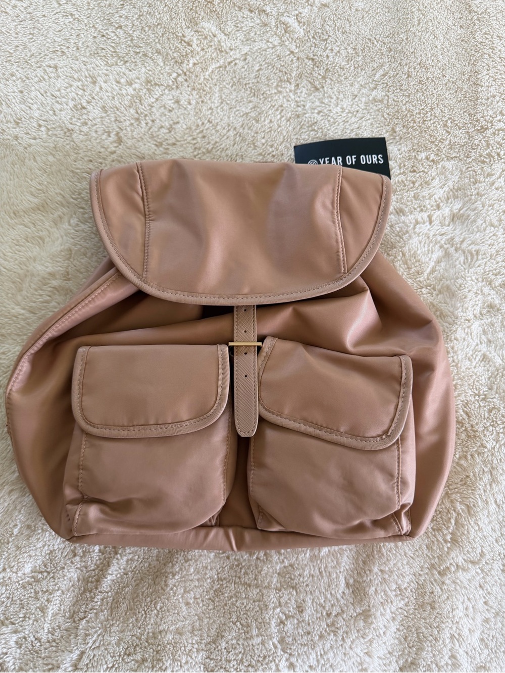 Year Of Ours Blush Pink Nylon Backpack NWT Lightweight Utility Bag